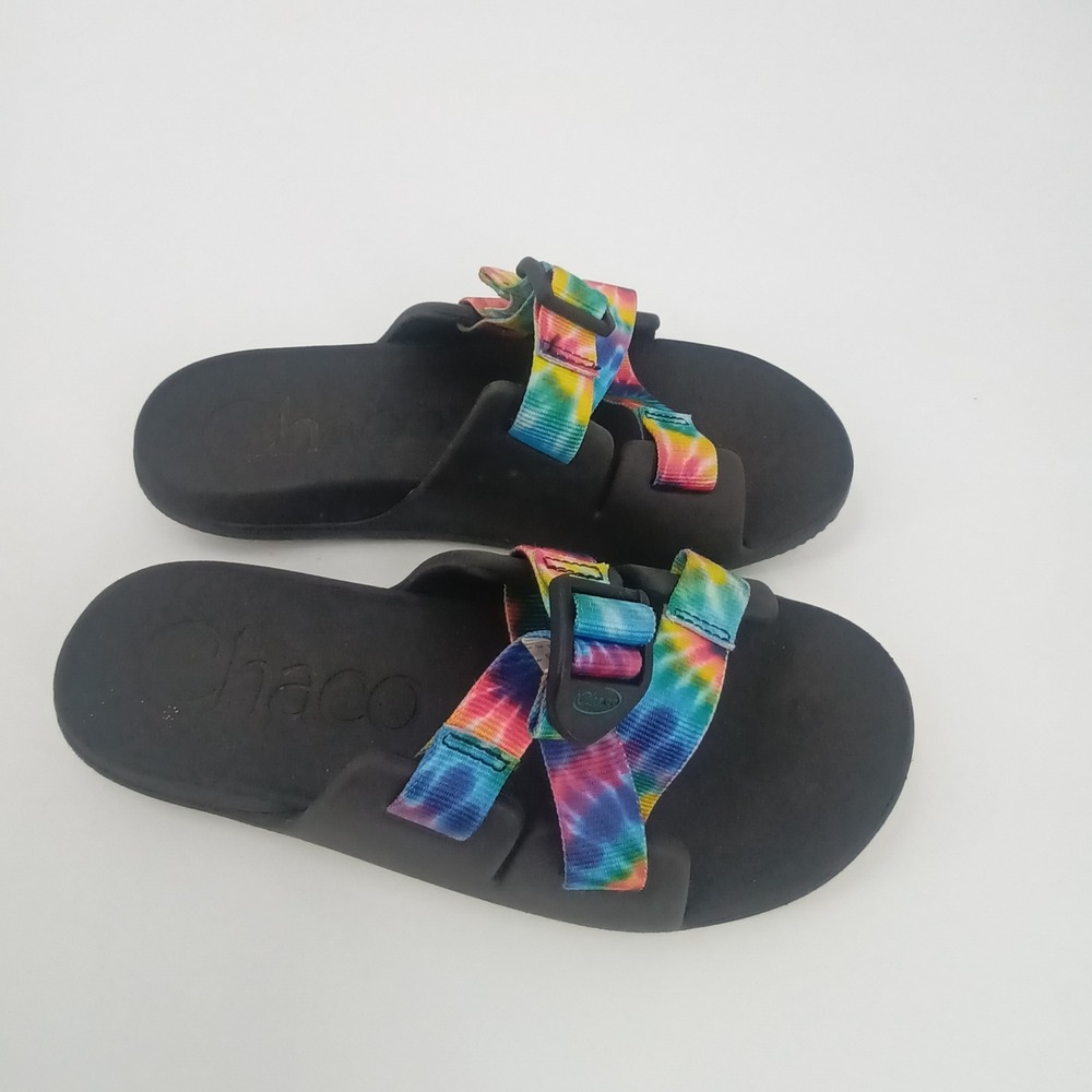 Chaco Chillos Kids Slide Sandals Tie Dye Adjustable Straps Size 5 Junior J107415